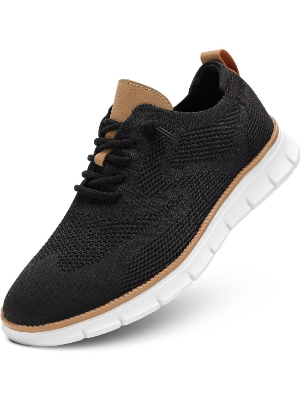 Men's Black Mesh Oxfords Work Lightweight Soft Sole Casual Dress Walking Sneaker